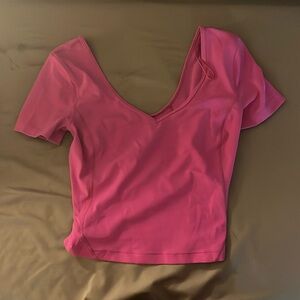 lululemon align tank short sleeve. color pink size xs (0)